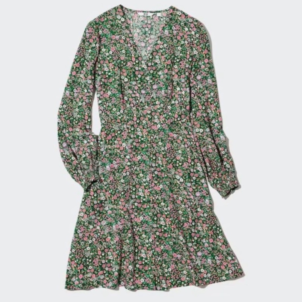 Uniqlo floral long sleeve dress
